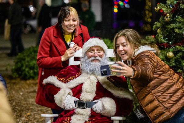 Girls Selfie with Santa